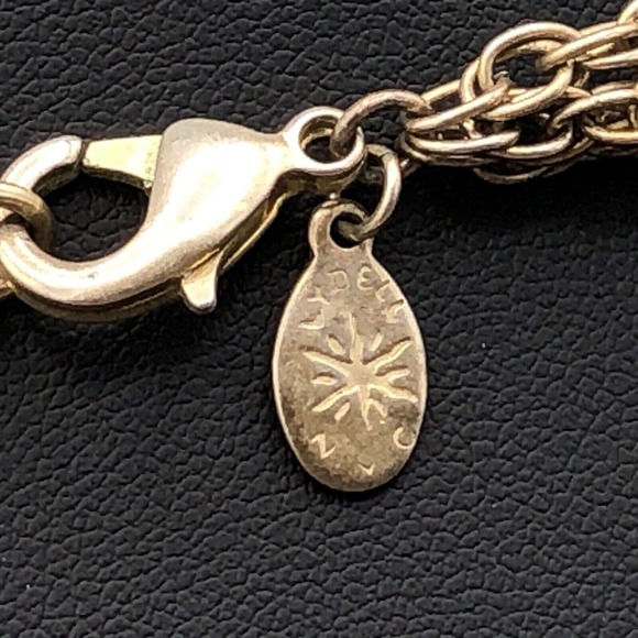 Lydell NYC 3 Strand Necklace Pastel Peach Milky Clear Faceted Briolette Beads - Picture 8 of 11